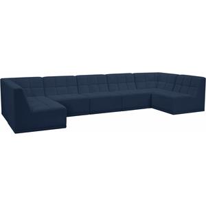 Meridian Furniture Relax Navy Velvet Modular Sectional
