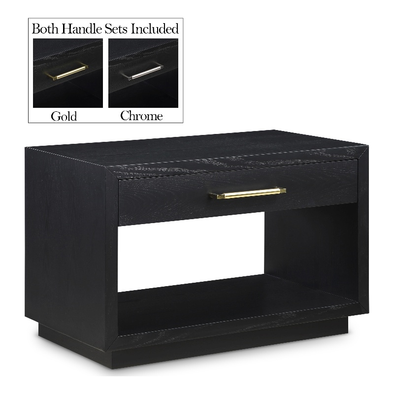 Meridian Furniture Avery Black Wood Veneer Night Stand