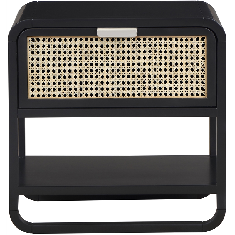 Meridian Furniture Sage Black Wood Veneer Night Stand