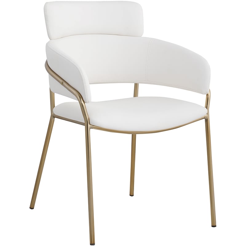 Meridian Furniture Yara Cream Vegan Leather Dining Chair (Set of 2)