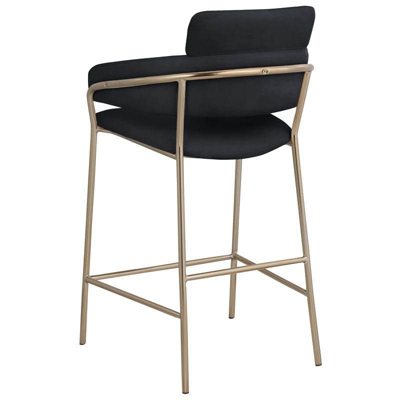 Meridian Furniture Yara Black Velvet Counter Stool
