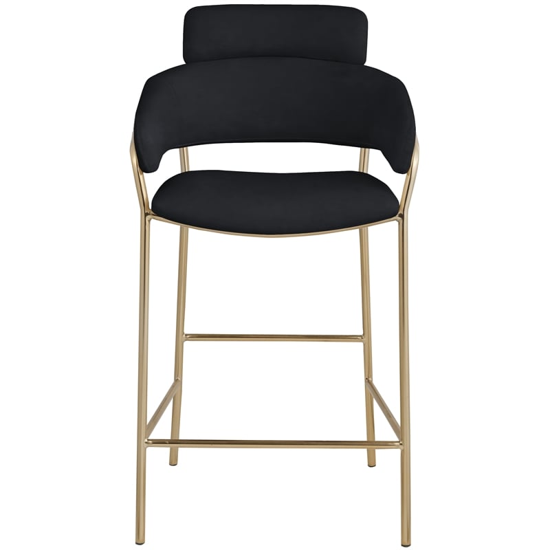 Meridian Furniture Yara Black Velvet Counter Stool