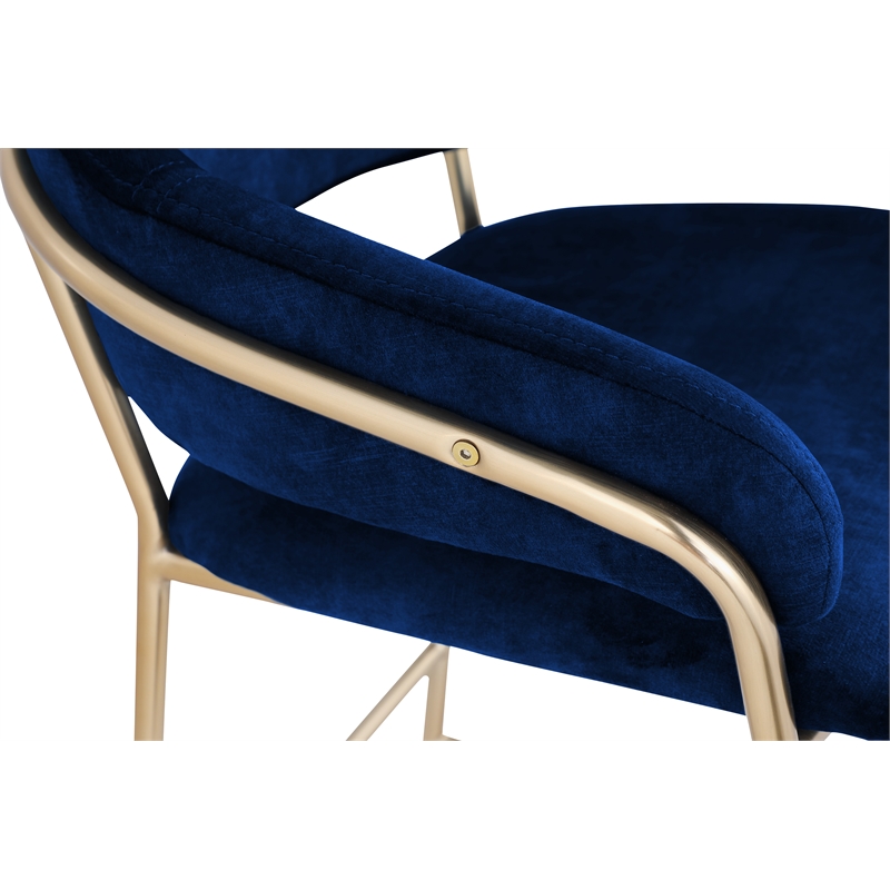 Meridian Furniture Yara Navy Velvet Counter Stool