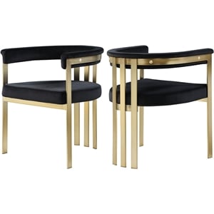 Meridian Furniture Marcello Black Velvet Dining Chair (Set of 2)