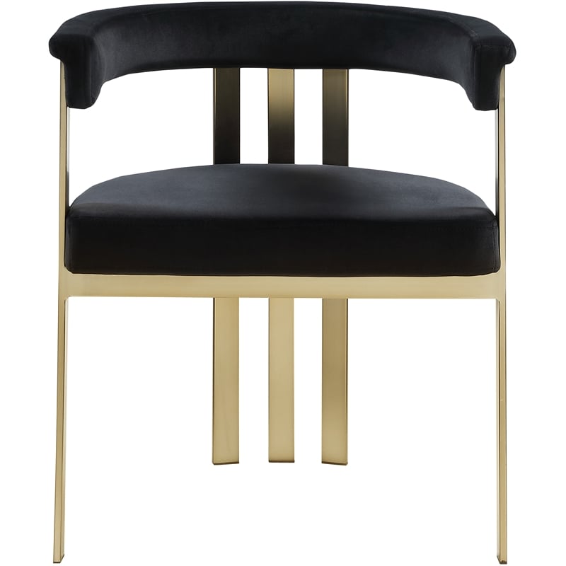 Meridian Furniture Marcello Black Velvet Dining Chair (Set of 2)