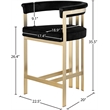 Meridian Furniture Marcello Black Velvet Counter Stool (Set of 2)