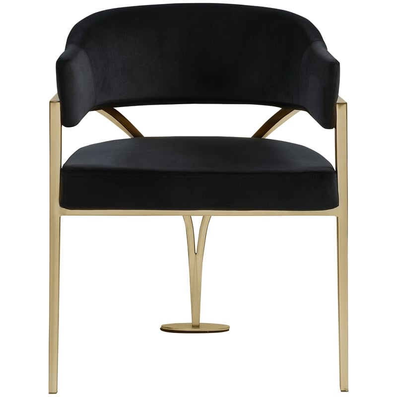 Meridian Furniture Madelyn Black Velvet Dining Chair (Set of 2)