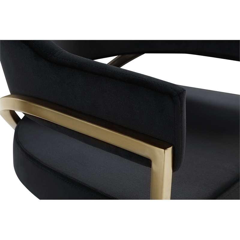 Meridian Furniture Madelyn Black Velvet Dining Chair (Set of 2)