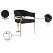 Meridian Furniture Madelyn Black Velvet Dining Chair (Set of 2)