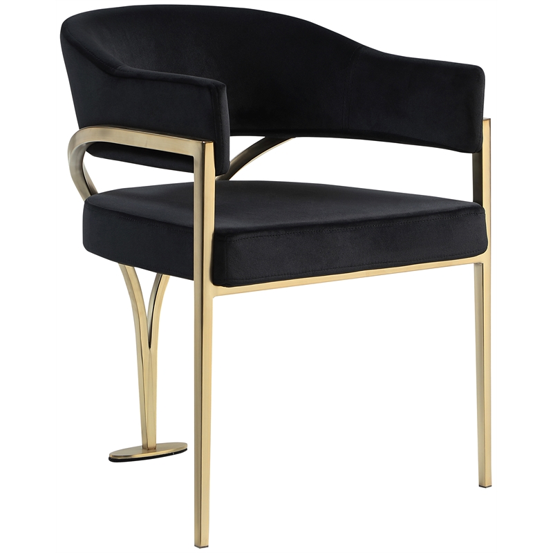 Meridian Furniture Madelyn Black Velvet Dining Chair (Set of 2)