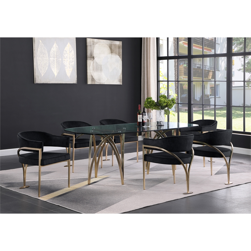 Meridian Furniture Madelyn Black Velvet Dining Chair (Set of 2)