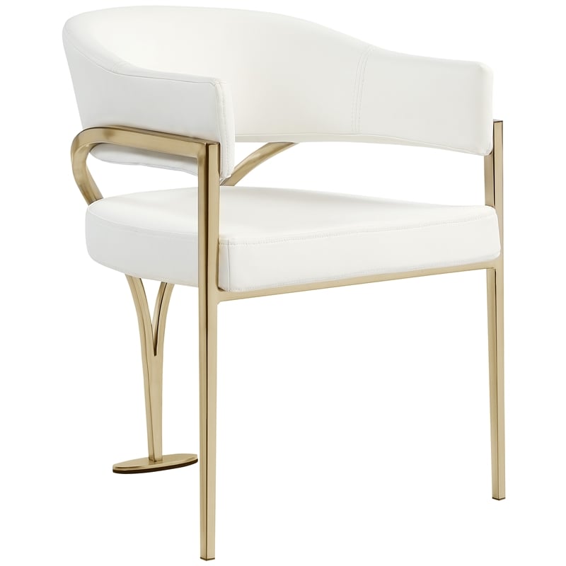 Meridian Furniture Madelyn Cream Vegan Leather Dining Chair (Set of 2)