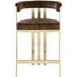Meridian Furniture Marcello Brown Velvet Counter Stool (Set of 2)