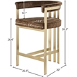Meridian Furniture Marcello Brown Velvet Counter Stool (Set of 2)