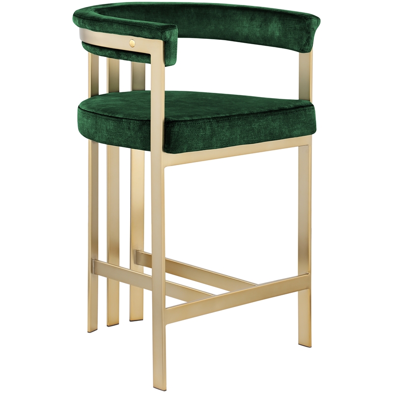 Meridian Furniture Marcello Green Velvet Counter Stool (Set of 2)