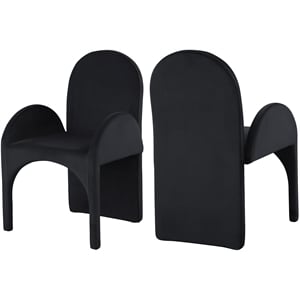Meridian Furniture Summer Black Velvet Dining Arm Chair (Set of 2)