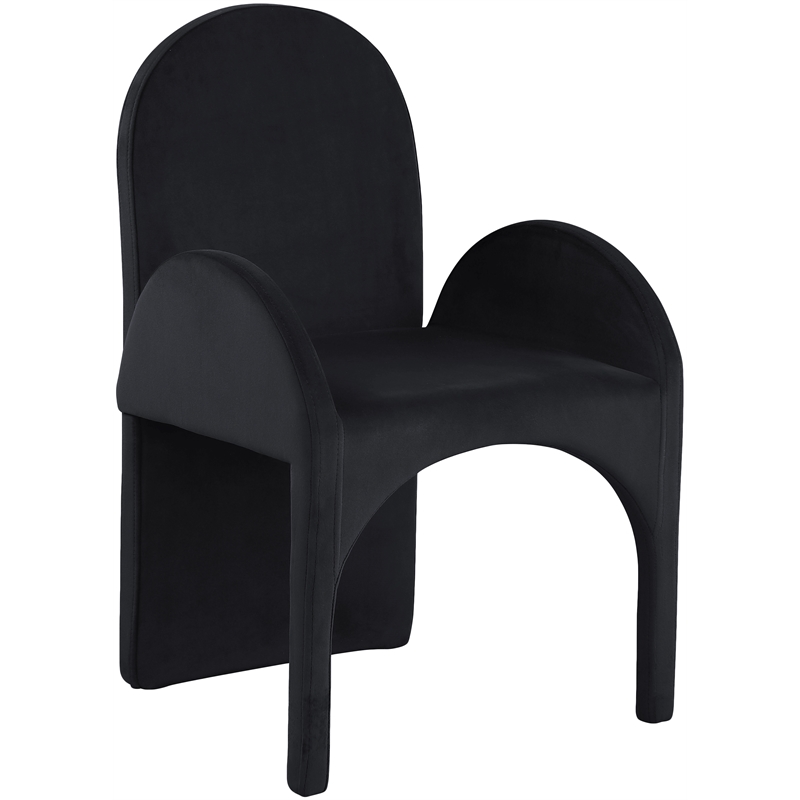 Meridian Furniture Summer Black Velvet Dining Arm Chair (Set of 2)