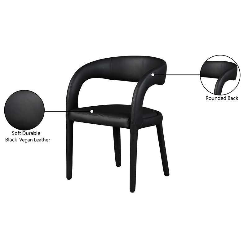 Meridian Furniture Sylvester Black Vegan Leather Dining Chair