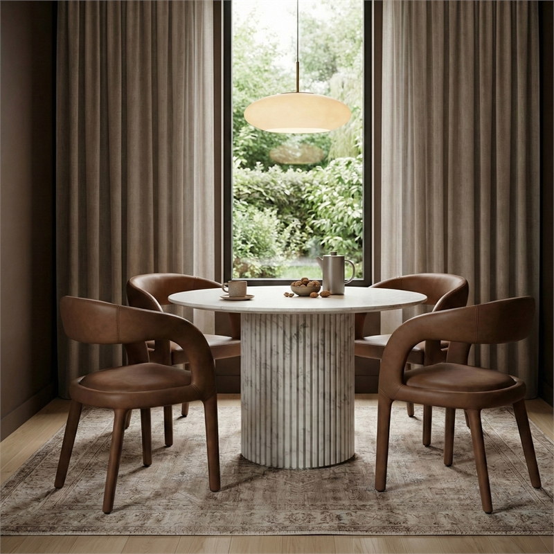 Meridian Furniture Sylvester Brown Vegan Leather Dining Chair