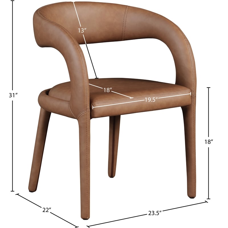 Meridian Furniture Sylvester Brown Vegan Leather Dining Chair