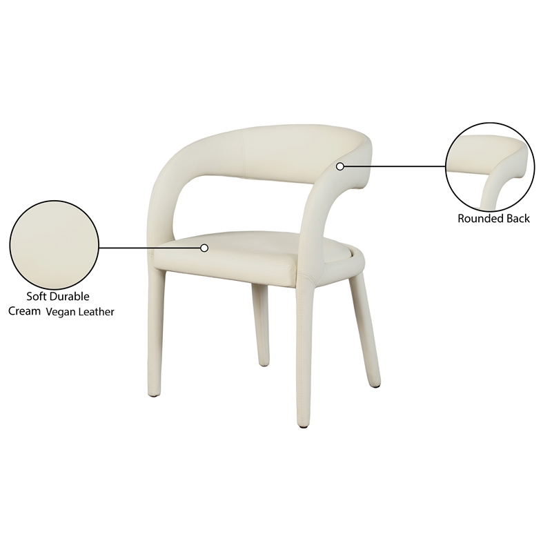 Meridian Furniture Sylvester Cream Vegan Leather Dining Chair