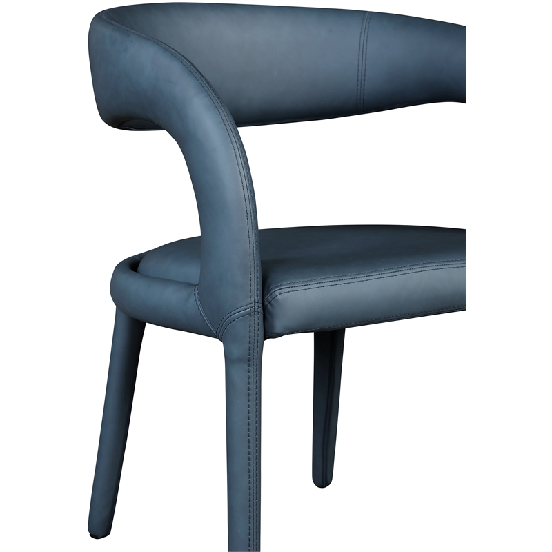 Meridian Furniture Sylvester Navy Vegan Leather Dining Chair