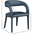 Meridian Furniture Sylvester Navy Vegan Leather Dining Chair