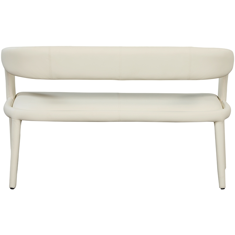 Meridian Furniture Sylvester Cream Vegan Leather Bench