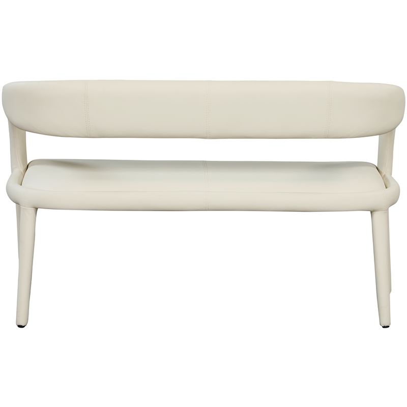 Meridian Furniture Sylvester Cream Vegan Leather Bench