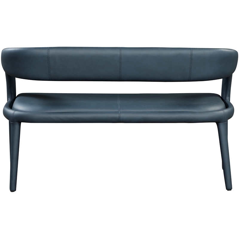 Meridian Furniture Sylvester Navy Vegan Leather Bench