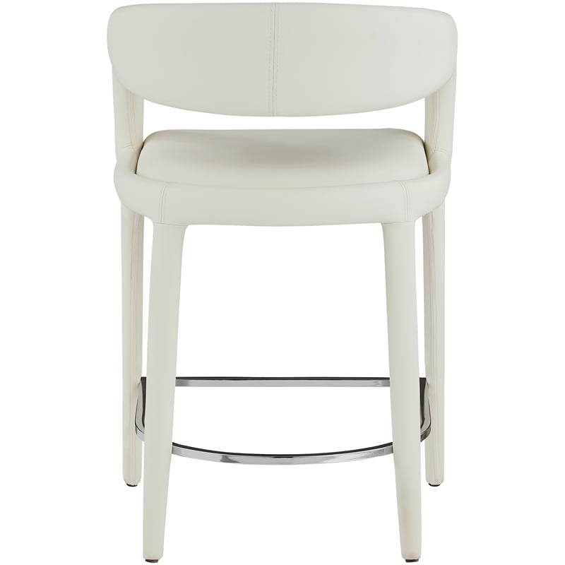 Meridian Furniture Sylvester Cream Vegan Leather Stool