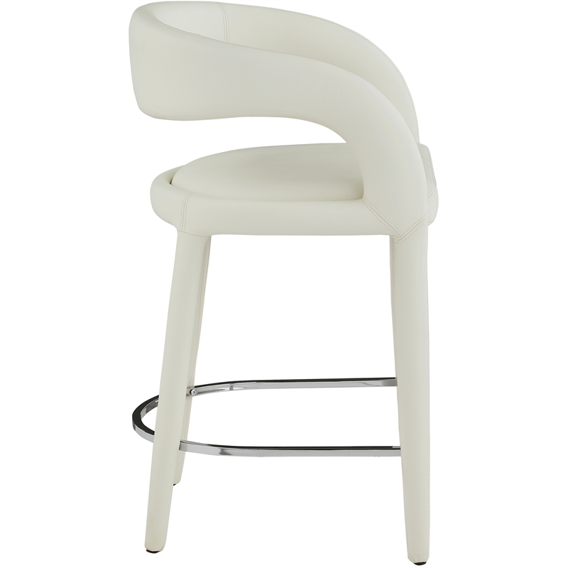Meridian Furniture Sylvester Cream Vegan Leather Stool