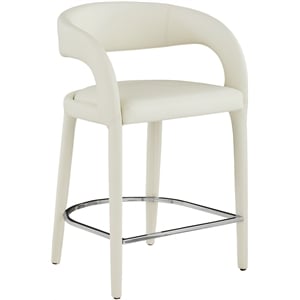 Meridian Furniture Sylvester Cream Vegan Leather Stool