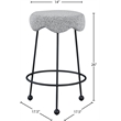 Meridian Furniture Fleur Grey Boucle Fabric Counter Stool