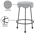 Meridian Furniture Fleur Grey Boucle Fabric Counter Stool