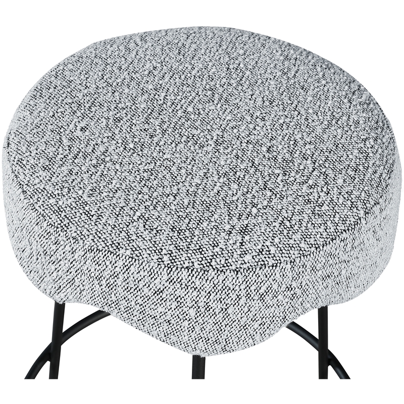 Meridian Furniture Fleur Grey Boucle Fabric Counter Stool