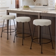 Meridian Furniture Fleur Grey Boucle Fabric Counter Stool