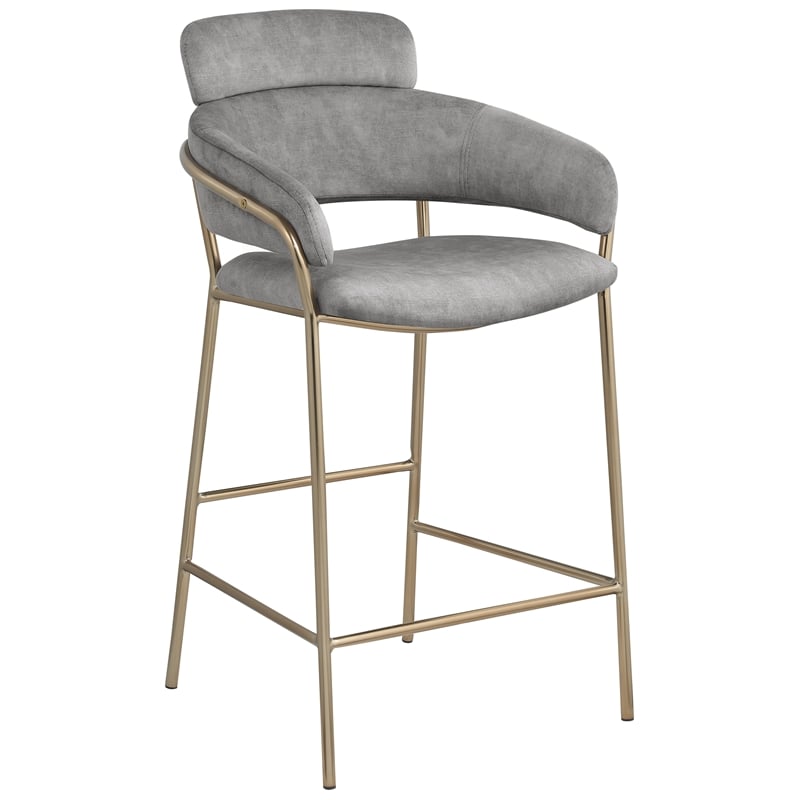 Meridian Furniture Yara Grey Velvet Counter Stool