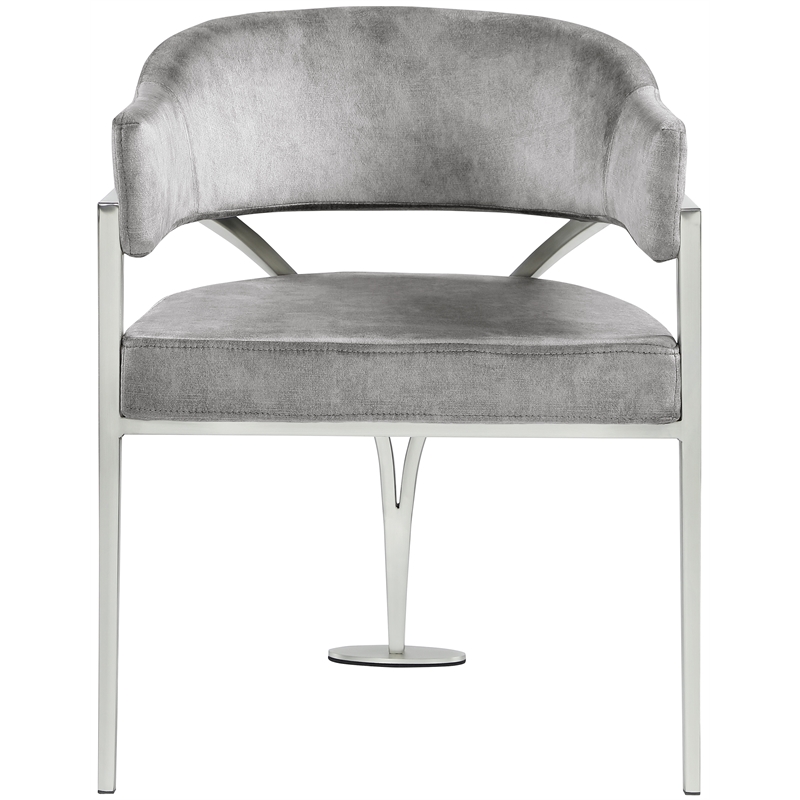Meridian Furniture Madelyn Grey Velvet Dining Chair (Set of 2)
