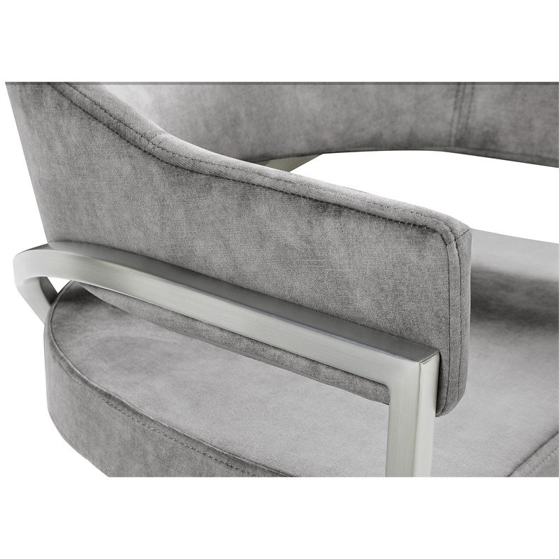 Meridian Furniture Madelyn Grey Velvet Dining Chair (Set of 2)