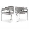 Meridian Furniture Madelyn Grey Velvet Dining Chair (Set of 2)