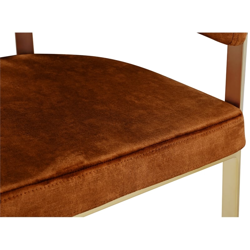 Meridian Furniture Marcello Cognac Velvet Counter Stool (Set of 2)