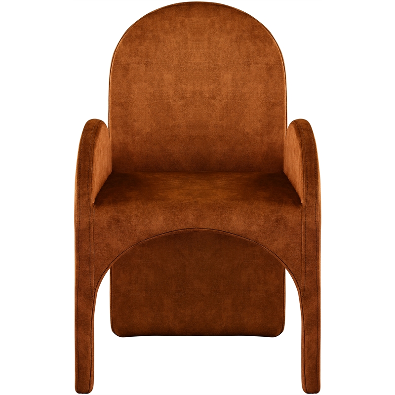 Meridian Furniture Summer Cognac Velvet Dining Arm Chair (Set of 2)