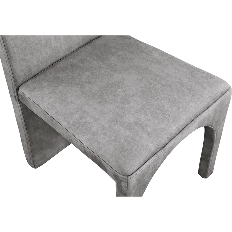 Meridian Furniture Summer Grey Velvet Dining Side Chair (Set of 2)
