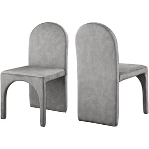 Meridian Furniture Summer Grey Velvet Dining Side Chair (Set of 2)