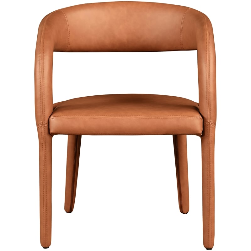 Meridian Furniture Sylvester Cognac Vegan Leather Dining Chair