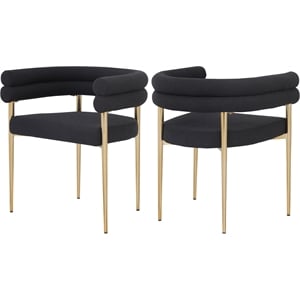 Meridian Furniture Brielle Black Boucle Fabric Dining Chair (Set of 2)