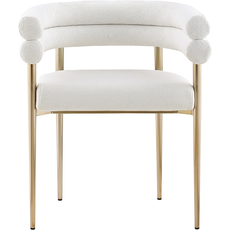 Meridian Furniture Brielle Cream Boucle Fabric Dining Chair (Set of 2)