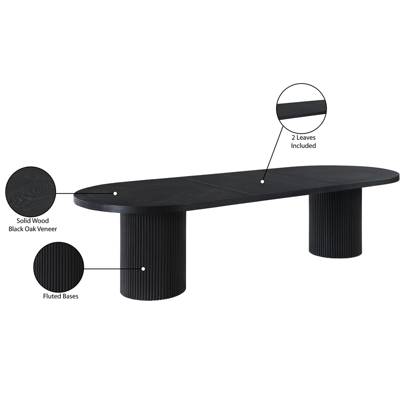 Meridian Furniture Belinda Black Oak Wood Dining Table