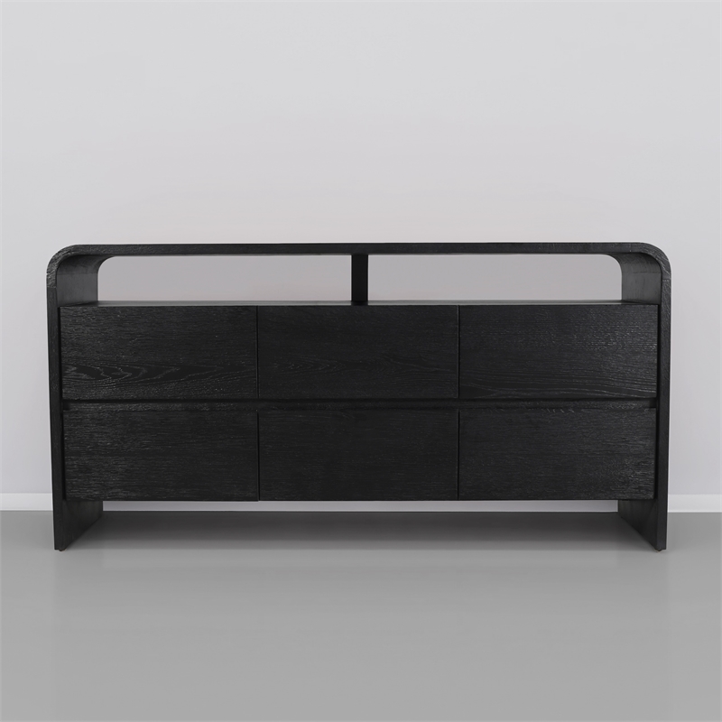 Meridian Furniture Cresthill Black Solid Oak Wood Dresser